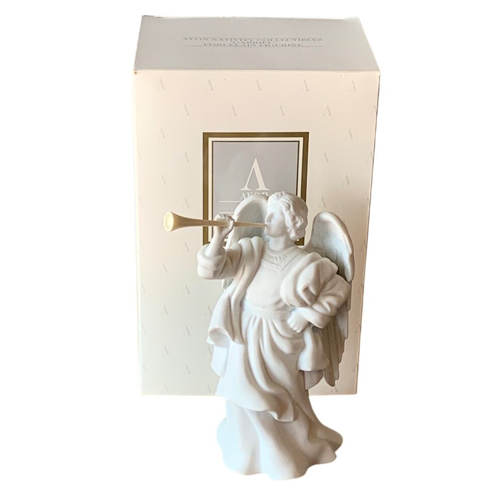Avon Nativity Fine Collectibles Vintage 1992 GABRIEL White Porcelain Figurine 7"